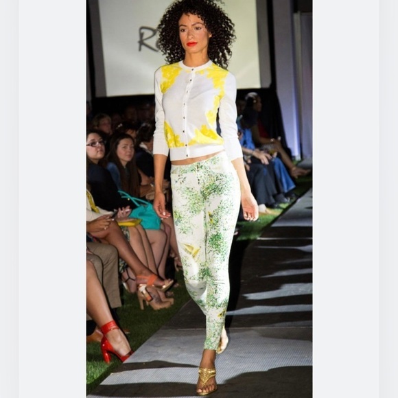 Ted Baker Paris Bird Print Mid Rise Skinny Jeans Women’s 26, fit like a 0 - Picture 2 of 14